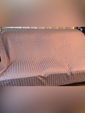 Charter Club King duvet 100% Pima Cotton Blue grey Damask Stripe 102x108